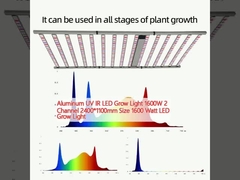 Alumínio UV IR LED Grow Light 1600W 2 Canal 2400*1100mm Tamanho 1600 Watt LED Grow Light